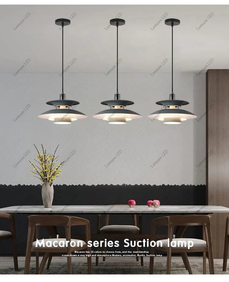 Danish Pendant Lamp UFO Ceiling Light Suspension Lightings E27 AC Powered 85-265V for Bedroom Dining Room Corridor Bar Balcony