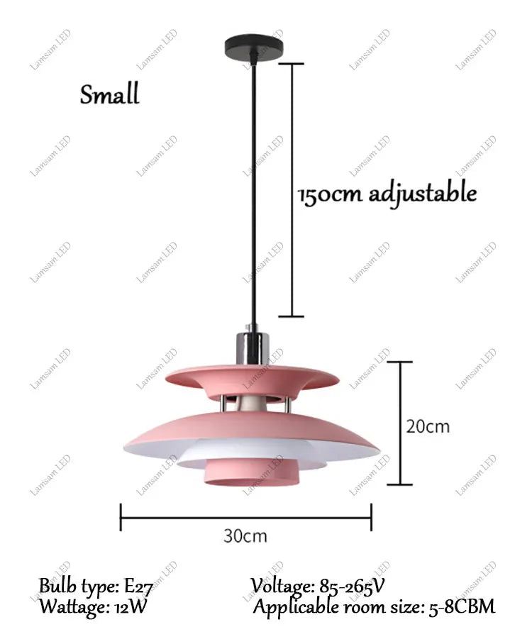 Danish Pendant Lamp UFO Ceiling Light Suspension Lightings E27 AC Powered 85-265V for Bedroom Dining Room Corridor Bar Balcony