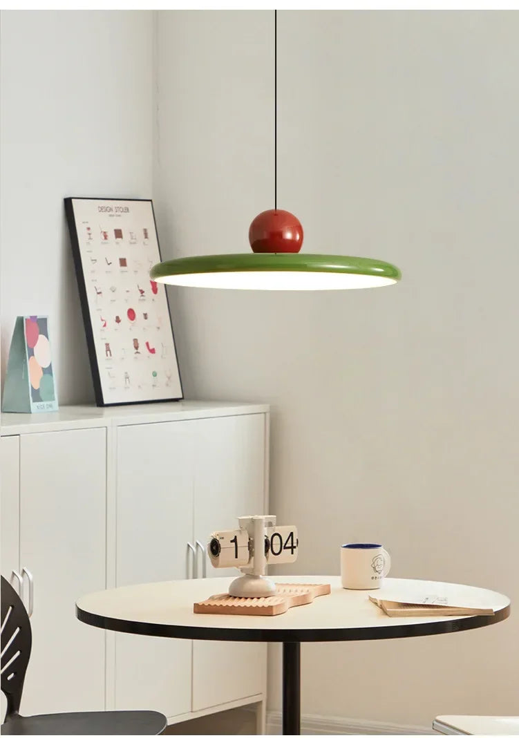 Nordic Cream Style Flying Saucer Pendant Light Restaurant Living Room Bedroom Bedside Lamp Home Interior Decorative Lamp 20/30cm
