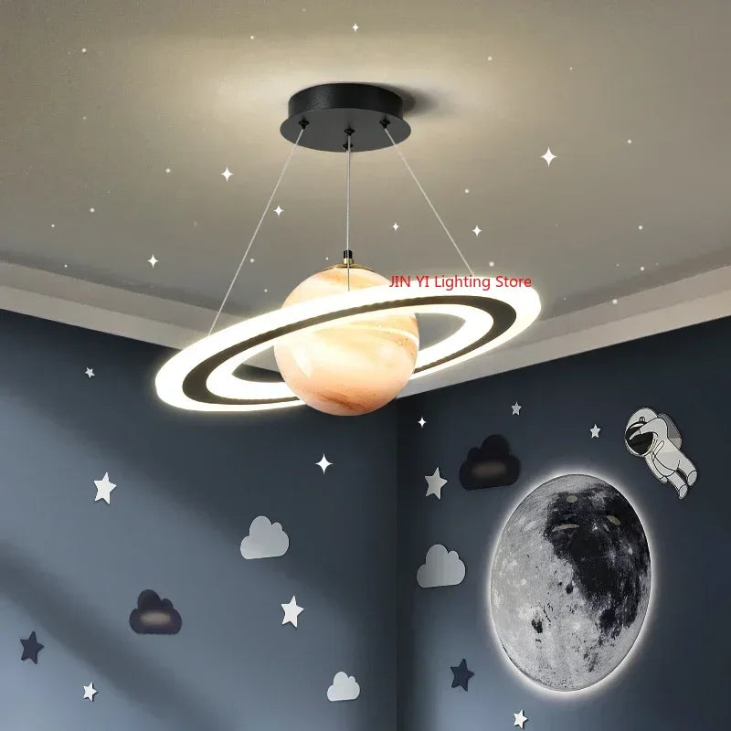 Acrylic Planet Pendant Lamp for Living  Bedroom Kitchen Children Room Space Star Indoor Hanging  E27 Changeable Light