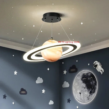 Acrylic Planet Pendant Lamp for Living  Bedroom Kitchen Children Room Space Star Indoor Hanging  E27 Changeable Light