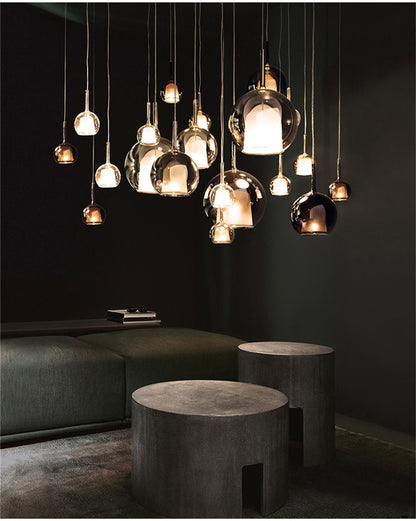 Italian Luxury Glass Bubble Pendant Lights Restaurant Staircases Bedside Chandeliers LED Household Decorative Lighting Fixtures