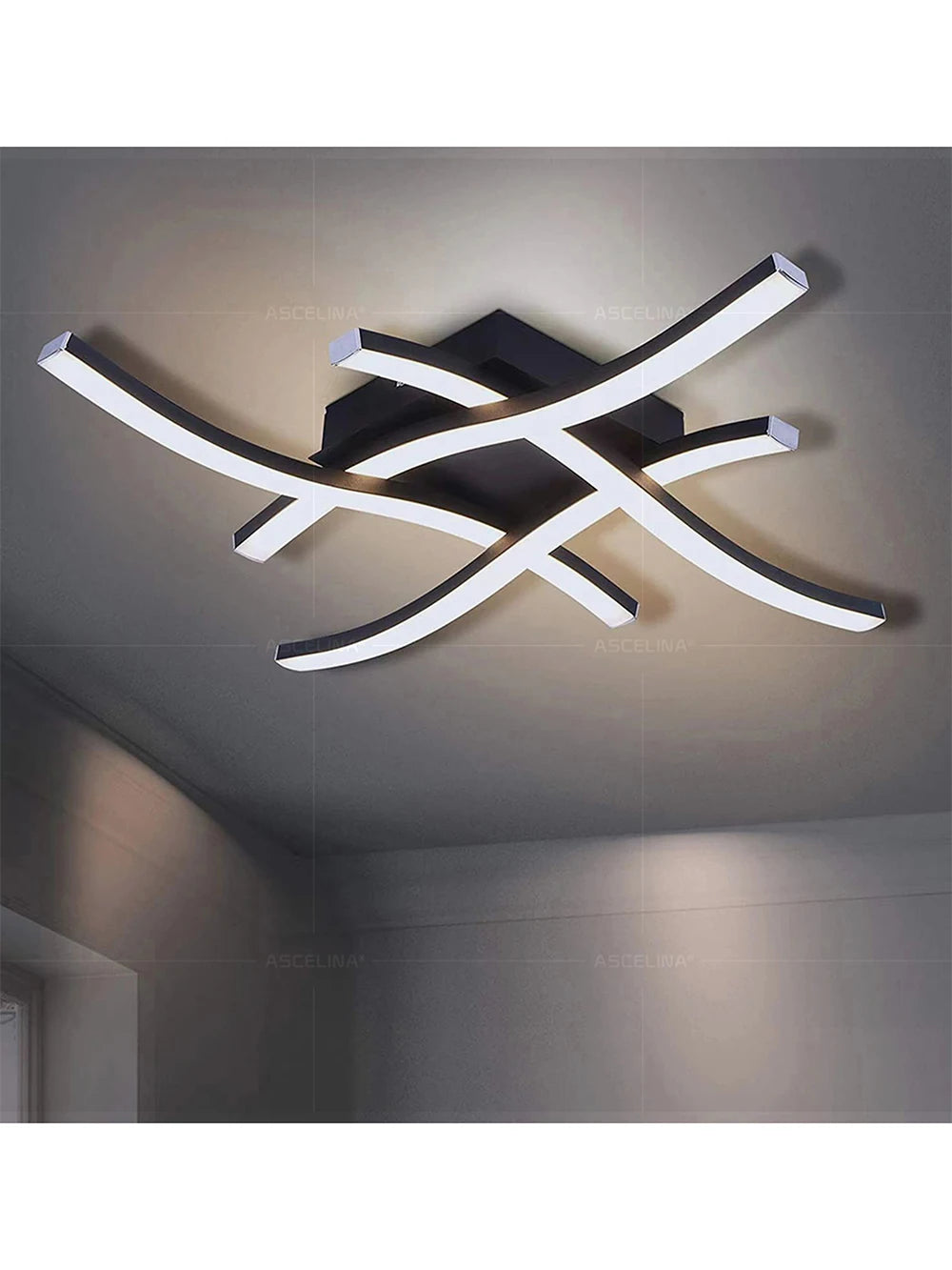 Modern LED Ceiling Light Long Wave Lamp Living Room Bedroom Study Corridor Aisle Entrance Balcony Home Decoration Lustre