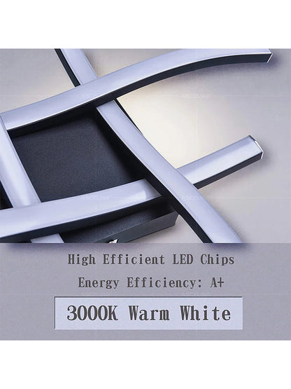 Modern LED Ceiling Light Long Wave Lamp Living Room Bedroom Study Corridor Aisle Entrance Balcony Home Decoration Lustre