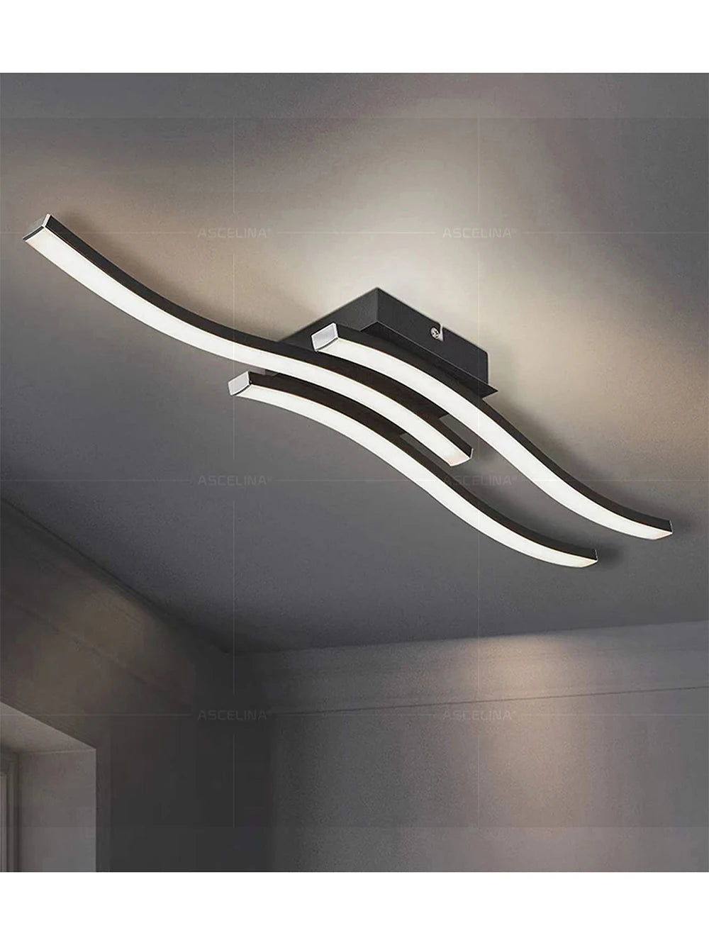 Modern LED Ceiling Light Long Wave Lamp Living Room Bedroom Study Corridor Aisle Entrance Balcony Home Decoration Lustre