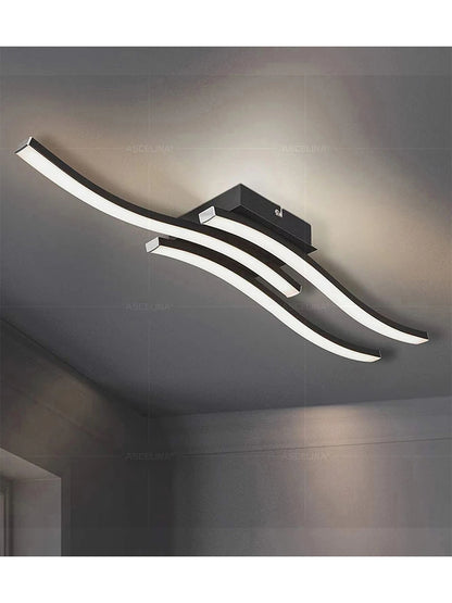 Modern LED Ceiling Light Long Wave Lamp Living Room Bedroom Study Corridor Aisle Entrance Balcony Home Decoration Lustre