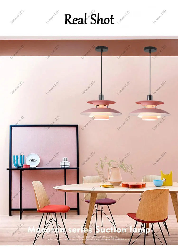 Danish Pendant Lamp UFO Ceiling Light Suspension Lightings E27 AC Powered 85-265V for Bedroom Dining Room Corridor Bar Balcony