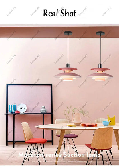 Danish Pendant Lamp UFO Ceiling Light Suspension Lightings E27 AC Powered 85-265V for Bedroom Dining Room Corridor Bar Balcony