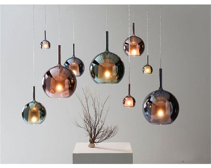 Italian Luxury Glass Bubble Pendant Lights Restaurant Staircases Bedside Chandeliers LED Household Decorative Lighting Fixtures