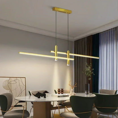 LED Pendant Light Restaurant Hanging Lamp Smart Remote Control Color Temperature Brightness Living Room Suspension Chandelier