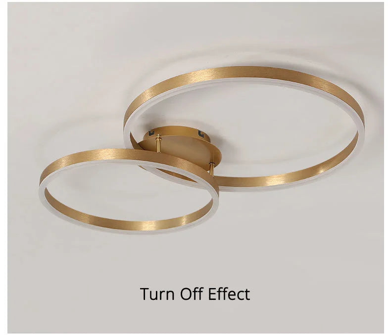 Black Led Chandeliers 3 Circle Bedroom Metal Living Dining Room Nordic Lighting Chandelier Brown Glossy Lamp Home Indoor Lamps