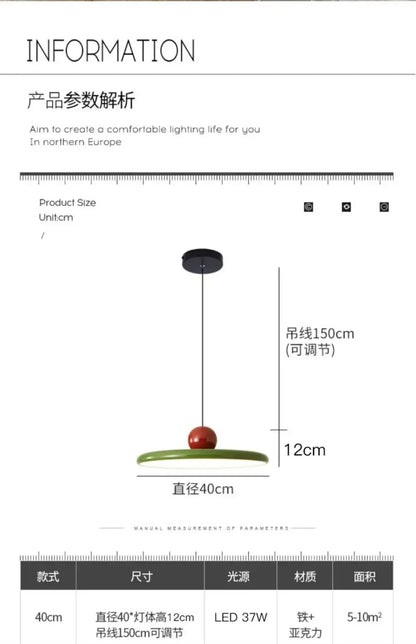 Nordic Cream Style Flying Saucer Pendant Light Restaurant Living Room Bedroom Bedside Lamp Home Interior Decorative Lamp 20/30cm