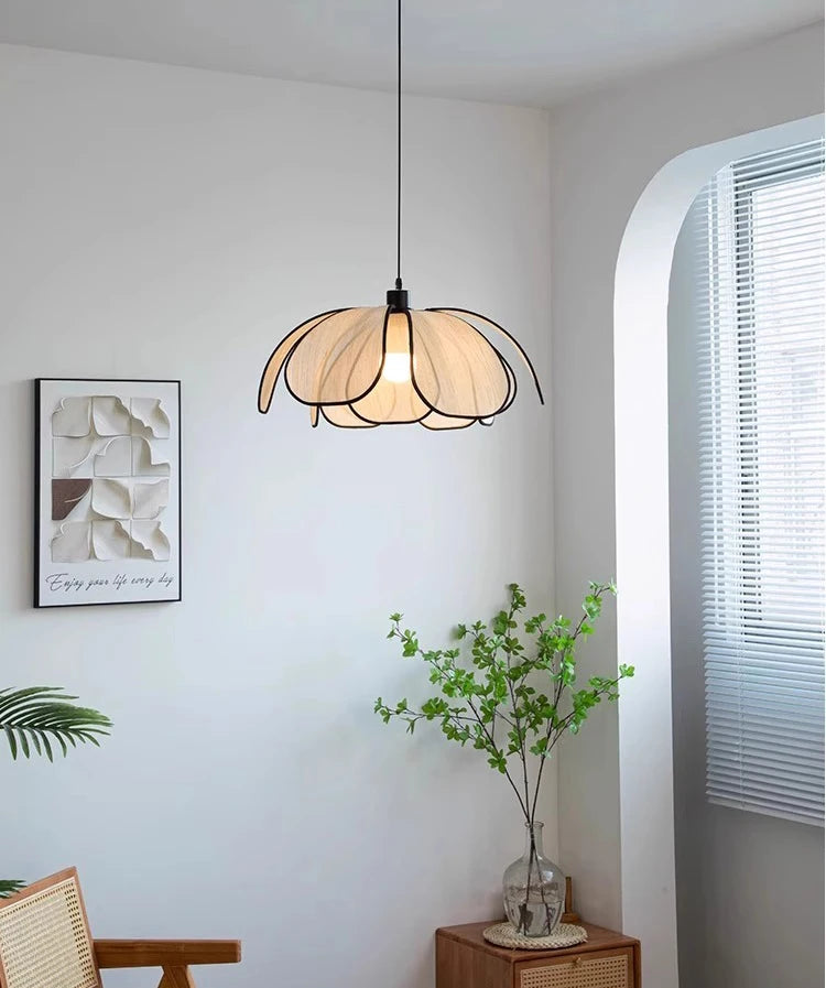 Vintage Hand-Woven Lotus Dining Room Chandelier Bedroom Living Room Lamp European And American art Atmosphere lighting Lamps E27