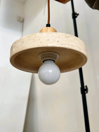 LUMA Cave Stone Pendant Light LED Yellow Travertine Hanging Lamp for Kitchen Island Restaurant Bedroom Livingroom Chandelier