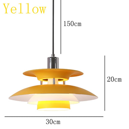 Danish Pendant Lamp UFO Ceiling Light Suspension Lightings E27 AC Powered 85-265V for Bedroom Dining Room Corridor Bar Balcony