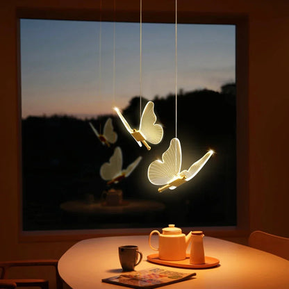 LED Modern Butterfly Pendant Light Ceiling Pendant Light, Bedside Indoor Living Room Dining Room Kitchen Decoration Lighting