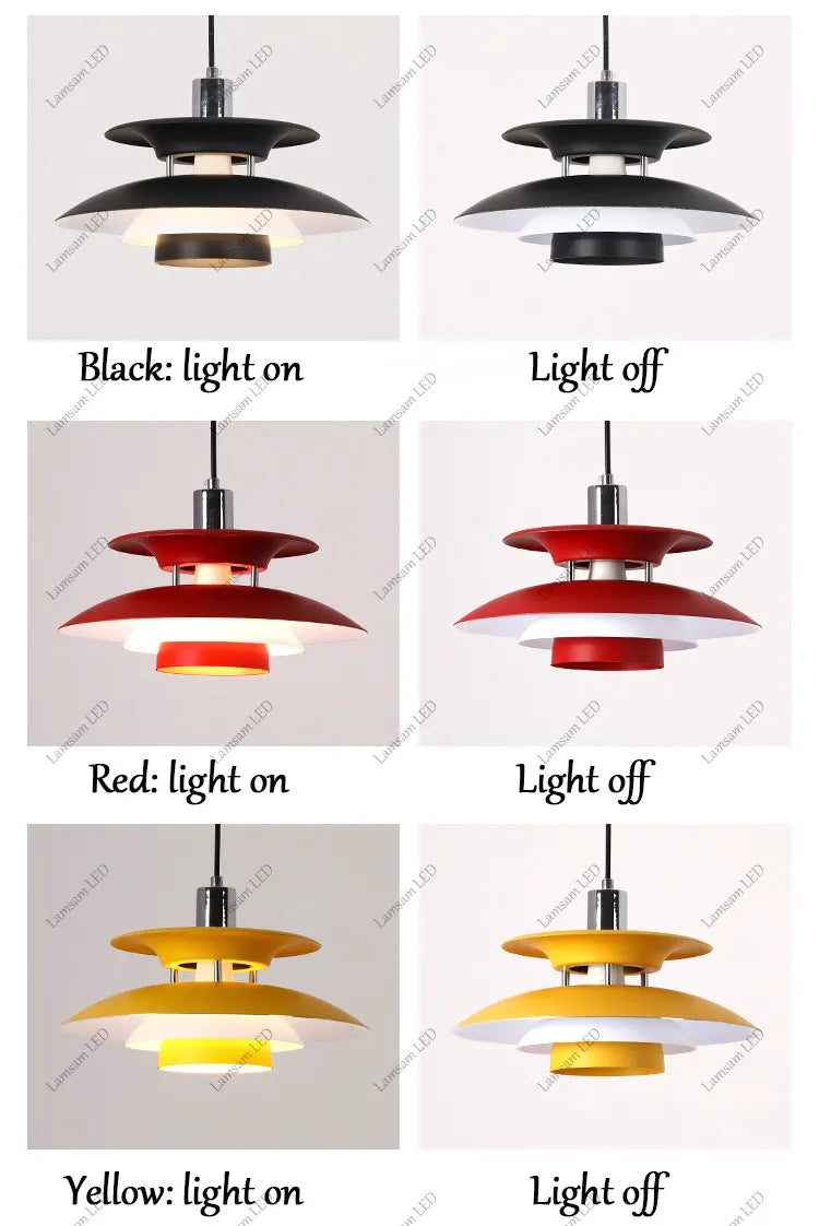 Danish Pendant Lamp UFO Ceiling Light Suspension Lightings E27 AC Powered 85-265V for Bedroom Dining Room Corridor Bar Balcony