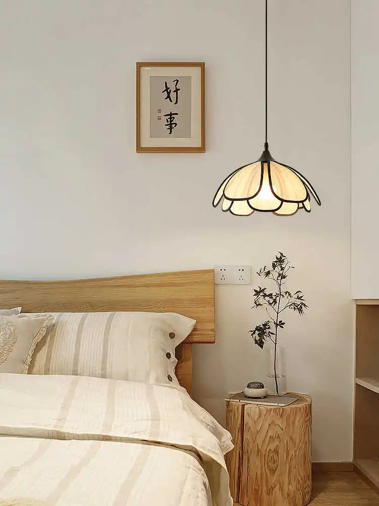 Vintage Hand-Woven Lotus Dining Room Chandelier Bedroom Living Room Lamp European And American art Atmosphere lighting Lamps E27