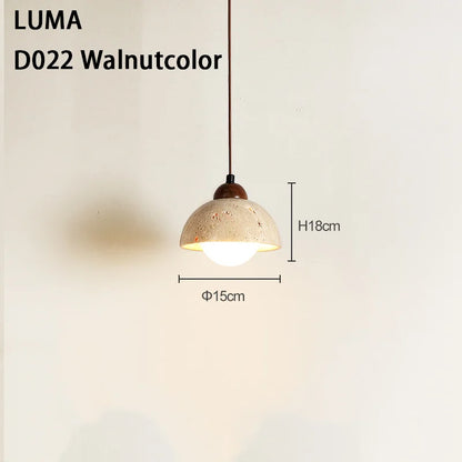 LUMA Cave Stone Pendant Light LED Yellow Travertine Hanging Lamp for Kitchen Island Restaurant Bedroom Livingroom Chandelier