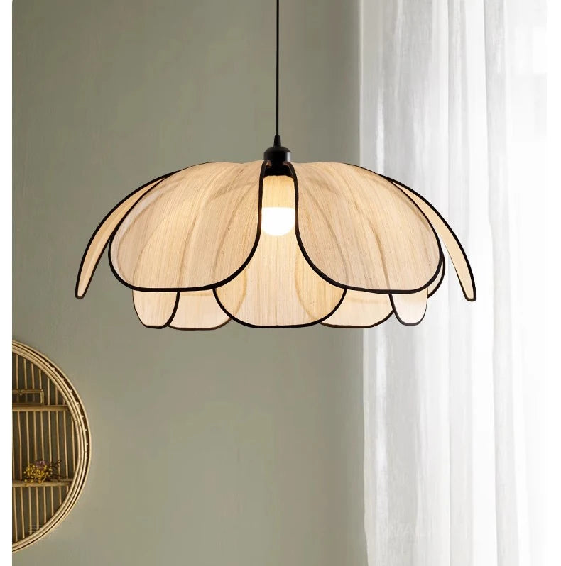 Vintage Hand-Woven Lotus Dining Room Chandelier Bedroom Living Room Lamp European And American art Atmosphere lighting Lamps E27