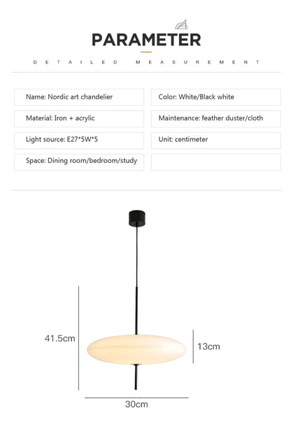 Nordic LED Pendant Light Flying Saucer Design Lamp For Bedroom Living Room Bar Cafe Office Indoor Simple Home Decorative Fixture