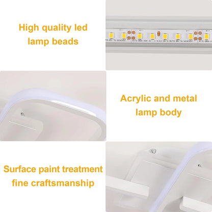 White 36W 4000LM LED Ceiling Lamp, Square Acrylic Warm White 3000K LED Ceiling Light Interior for Bedroom Living Room, Corridor