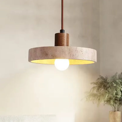 LUMA Cave Stone Pendant Light LED Yellow Travertine Hanging Lamp for Kitchen Island Restaurant Bedroom Livingroom Chandelier