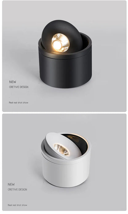 Surface Mounted Dimmable LED Downlight AC110V/220V Ceiling Light Rotatable COB Spotlight 9W 12W 15W 24W Indoor Home Decoration