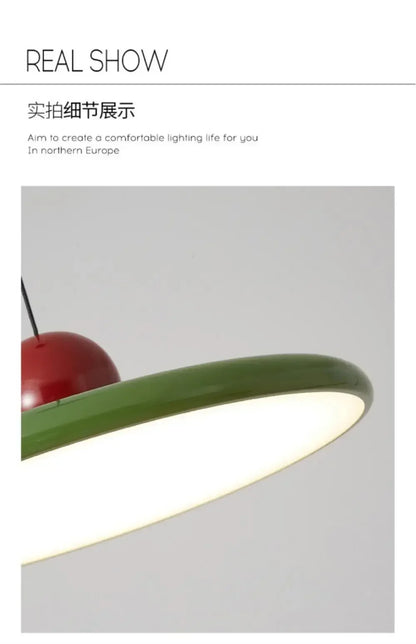 Nordic Cream Style Flying Saucer Pendant Light Restaurant Living Room Bedroom Bedside Lamp Home Interior Decorative Lamp 20/30cm