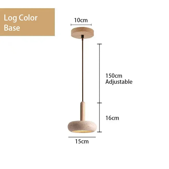 LUMA Cave Stone Pendant Light LED Yellow Travertine Hanging Lamp for Kitchen Island Restaurant Bedroom Livingroom Chandelier