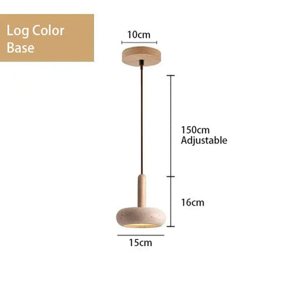 LUMA Cave Stone Pendant Light LED Yellow Travertine Hanging Lamp for Kitchen Island Restaurant Bedroom Livingroom Chandelier