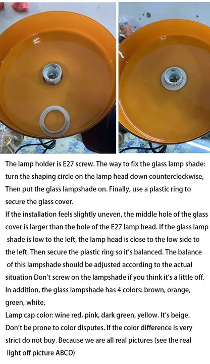 Nordic Retro Glass Pendant Lamps Indoor E27 LED Chandelier Living Room Dining Room Bedroom Kitchen Decorative lights Fixture