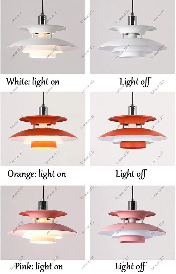 Danish Pendant Lamp UFO Ceiling Light Suspension Lightings E27 AC Powered 85-265V for Bedroom Dining Room Corridor Bar Balcony