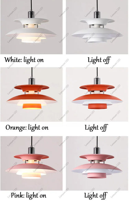 Danish Pendant Lamp UFO Ceiling Light Suspension Lightings E27 AC Powered 85-265V for Bedroom Dining Room Corridor Bar Balcony
