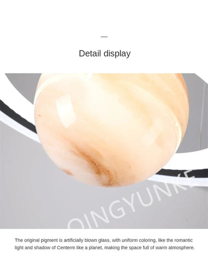 Acrylic Planet Pendant Lamp for Living  Bedroom Kitchen Children Room Space Star Indoor Hanging  E27 Changeable Light