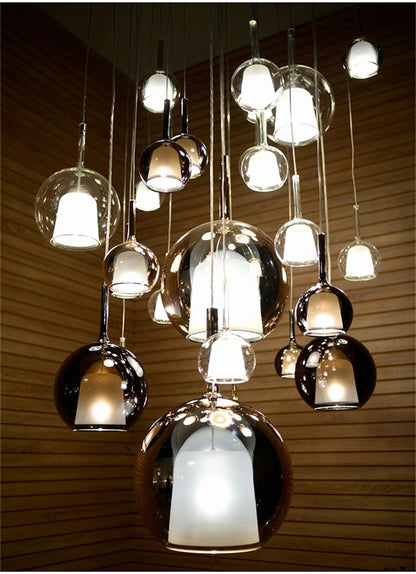 Italian Luxury Glass Bubble Pendant Lights Restaurant Staircases Bedside Chandeliers LED Household Decorative Lighting Fixtures