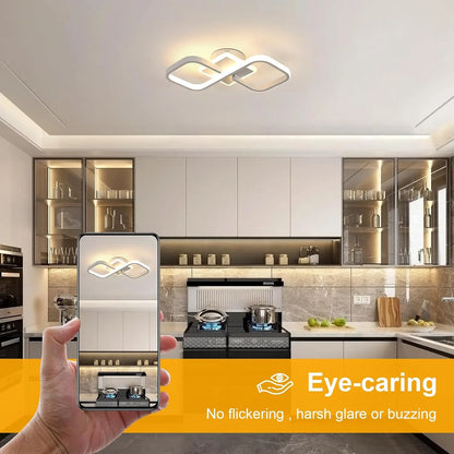 White 36W 4000LM LED Ceiling Lamp, Square Acrylic Warm White 3000K LED Ceiling Light Interior for Bedroom Living Room, Corridor