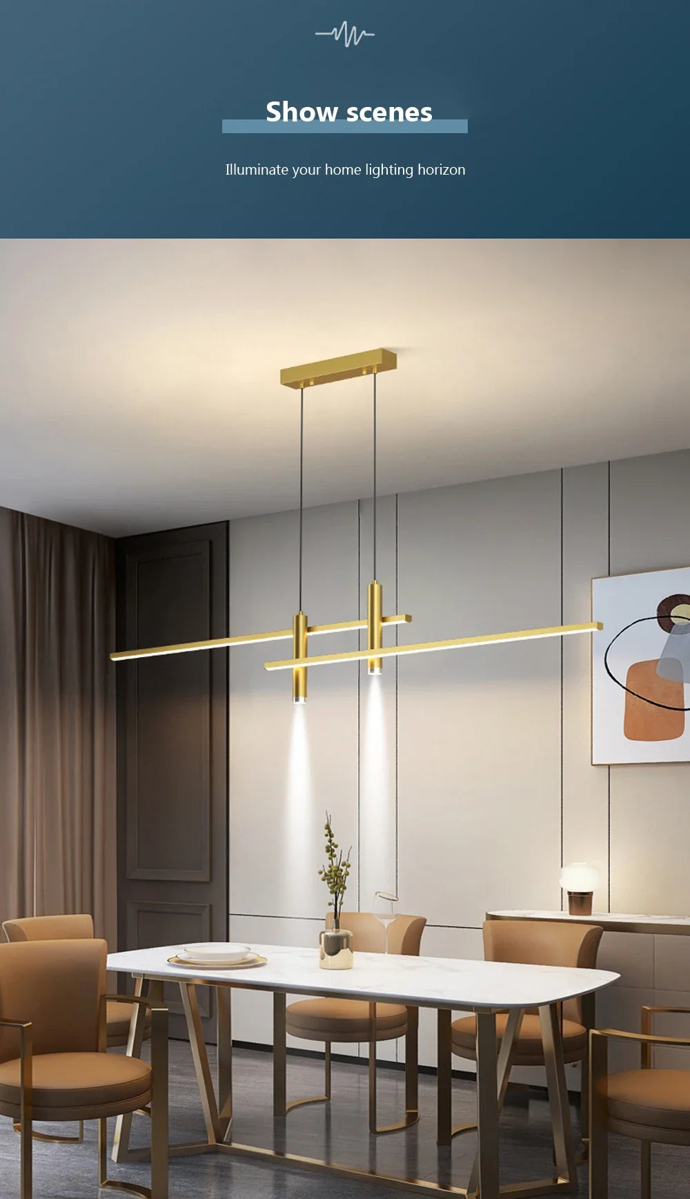 LED Pendant Light Restaurant Hanging Lamp Smart Remote Control Color Temperature Brightness Living Room Suspension Chandelier