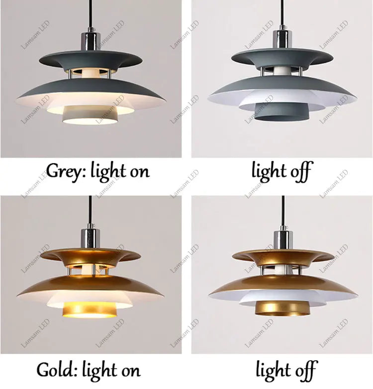 Danish Pendant Lamp UFO Ceiling Light Suspension Lightings E27 AC Powered 85-265V for Bedroom Dining Room Corridor Bar Balcony