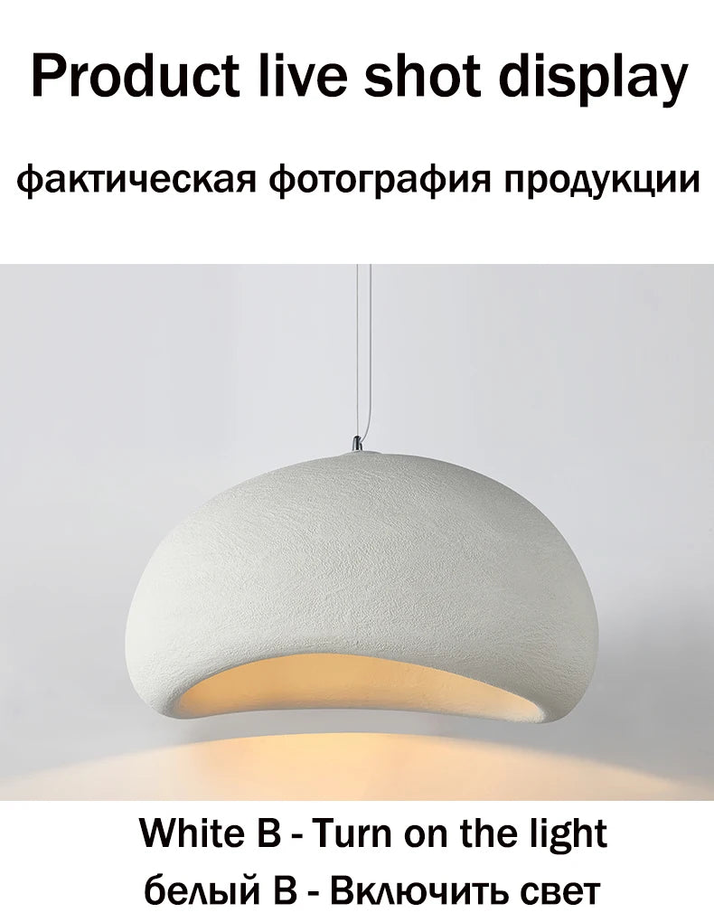 Nordic Wabi Sabi Pendant Lamps Dining Room Lighting Modern Living Room Bedroom LED Ceiling Chandelier Loft Lustre Hanghing Lamps