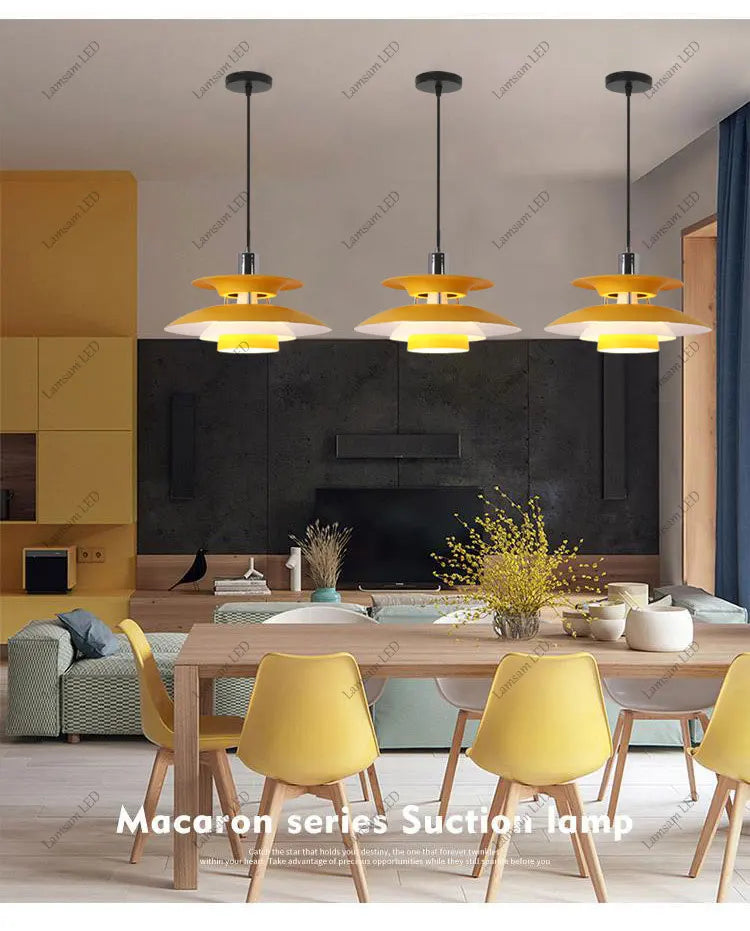 Danish Pendant Lamp UFO Ceiling Light Suspension Lightings E27 AC Powered 85-265V for Bedroom Dining Room Corridor Bar Balcony