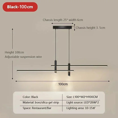 LED Pendant Light Restaurant Hanging Lamp Smart Remote Control Color Temperature Brightness Living Room Suspension Chandelier
