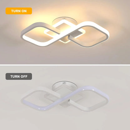 White 36W 4000LM LED Ceiling Lamp, Square Acrylic Warm White 3000K LED Ceiling Light Interior for Bedroom Living Room, Corridor