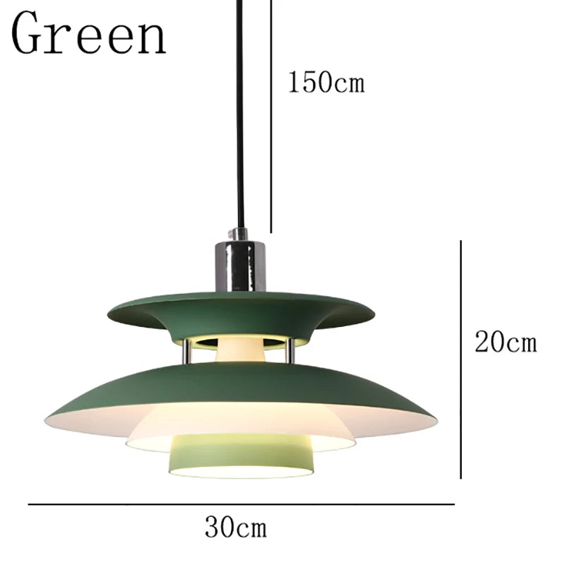Danish Pendant Lamp UFO Ceiling Light Suspension Lightings E27 AC Powered 85-265V for Bedroom Dining Room Corridor Bar Balcony