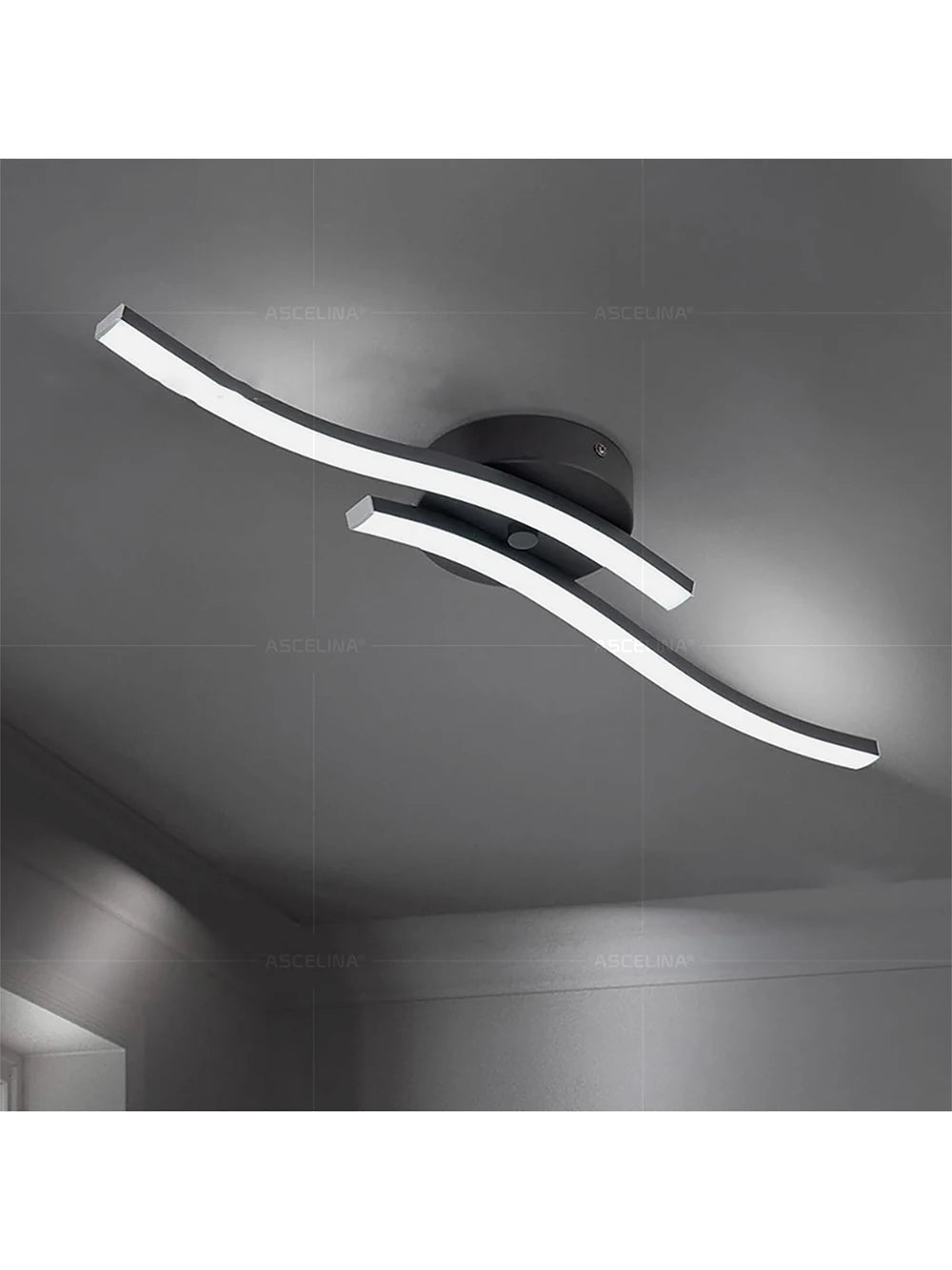 Modern LED Ceiling Light Long Wave Lamp Living Room Bedroom Study Corridor Aisle Entrance Balcony Home Decoration Lustre