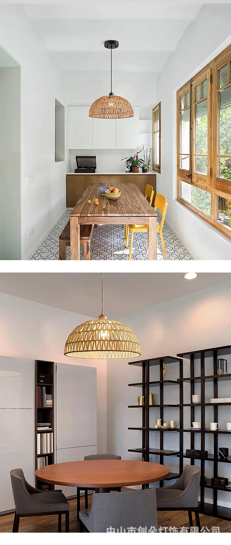 Newest Japanese-style hemp rope woven pendant lights B&B pastoral restaurant tea room inn bar bedroom rattan indoor lighting Hot