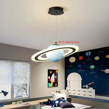 Acrylic Planet Pendant Lamp for Living  Bedroom Kitchen Children Room Space Star Indoor Hanging  E27 Changeable Light